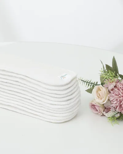 Vista 7 de babygoal Insertos de pañales de tela reutilizables, paquete de 12, absorbentes y transpirables, insertos de microfibra de 3 capas para pañales