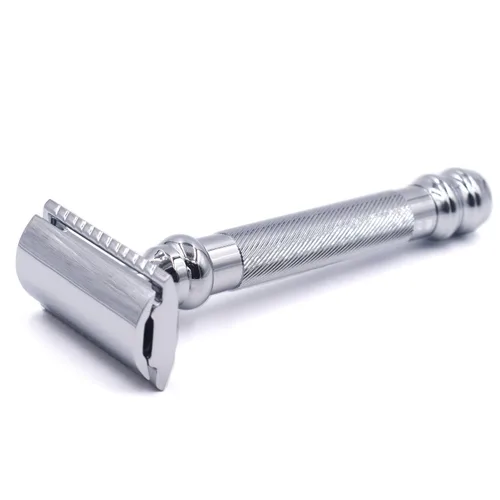 Vista 2 de Parker 98R Maquinilla de afeitar de seguridad de doble filo con mango largo ultra pesado y 5 cuchillas