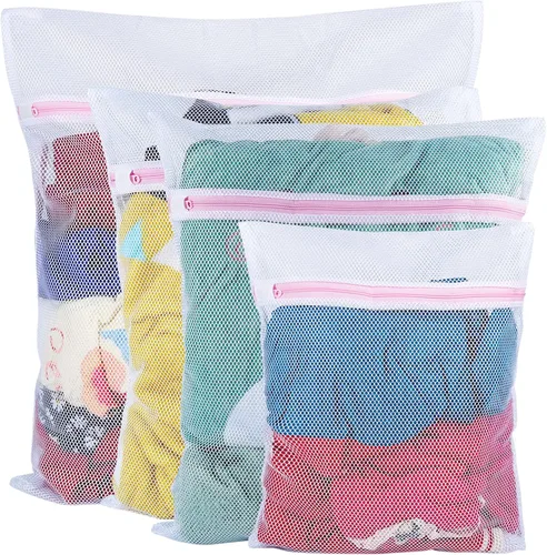 Vista 9 de Vivifying - 2 bolsas de malla en forma de panal para sujetadores, para lavandería, lavadora, lencería, prendas delicadas, calcetines y ropa de bebé