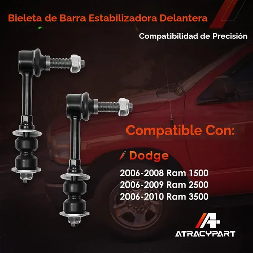 Vista 2 de Enlace estabilizador de barra antirrollido frontal 2 piezas izquierda y derecha 4WD, compatible con Ram 1500 2006-2008, Ram 2500 2006-2009, Ram 3500