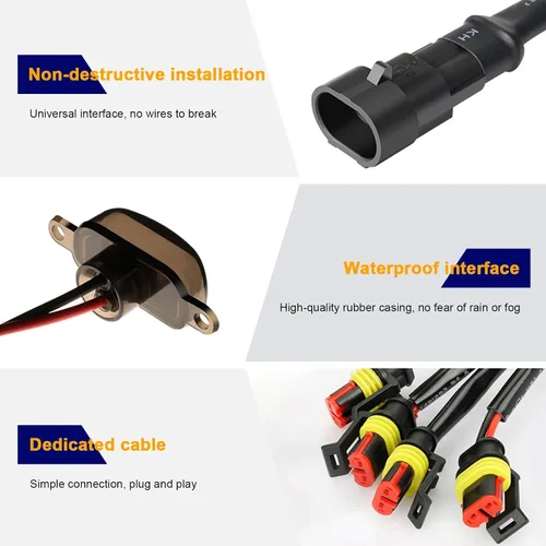 Vista 3 de Dickno 3 piezas de luces de rejilla de coche, brillantes luces LED de rejilla ámbar con arnés de cableado, lámparas impermeables de moldura