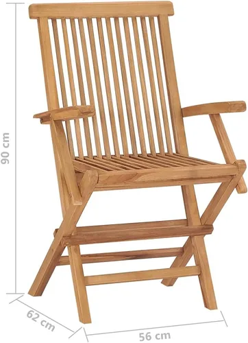 Vista 2 de Folding Patio Chairs 8 pcs Solid Teak Wood Out Door Outdoor Sillas para Comedor Dining Table Chairs for Terrace Picnic Study Living Room
