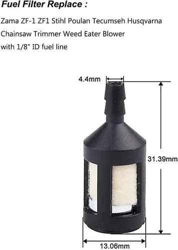 Vista 6 de Manguera de línea de combustible de 16 pies de 4 tamaños con bombilla de imprimación a presión, filtro de combustible Pouland para Zama Stihl Poulan