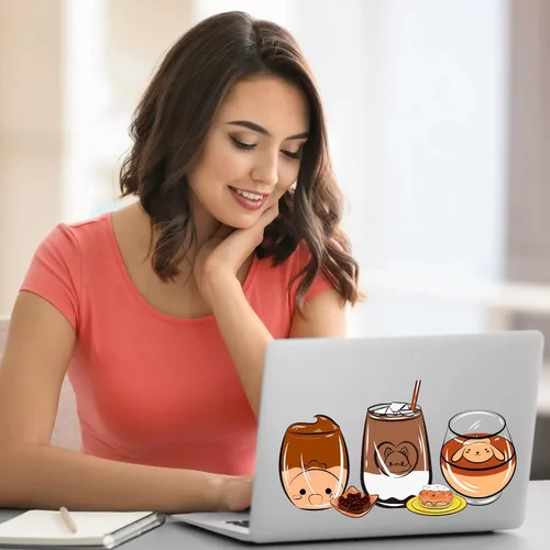 Vista 6 de KJMYYXGS Adhesivo de transferencia UV DTF, 5 hojas de café frotado en transferencias para tazas de vidrio de 16 onzas y calcomanías decorativas
