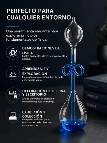 Vista 5 de Caldera de mano colorida de pensamiento de oficina, transferencia de energía científica de vidrio, experimento científico para niños, caldera