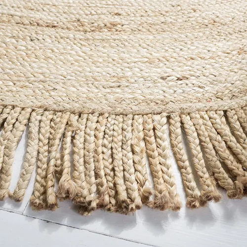 Vista 2 de SAFAVIEH Colección trenzada - Alfombra redonda de 3 pies, color beige, yute hecho a mano, ideal para la entrada, vestíbulo, dormitorio (BRD259B-3R)