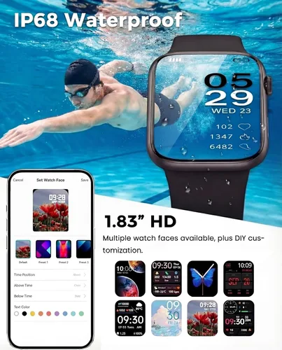 Vista 7 de Smart Watch, Fitness Watch for Women Men with 24/7 Heart Rate/Blood Pressure Monitor,Pedometer, Sleep Tracker, 120+ Sport Modes, IP68 Waterproof