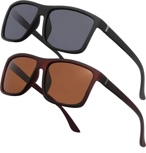 Vista 23 de Gafas de sol polarizadas deportivas para hombre, gafas de marco cuadrado NP1007