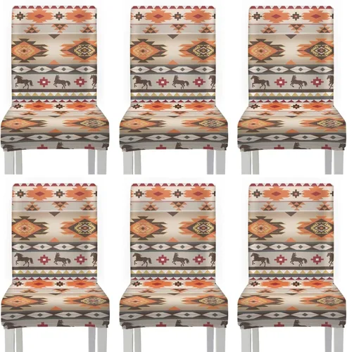 Vista 37 de Rnyleeg Juego de 1 fundas para sillas étnicas para sala de estar, sin brazos, estampado tribal azteca, elásticas, fundas protectoras para sillas