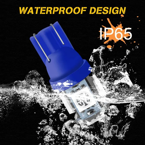 Vista 7 de Qasim Bombilla LED azul de 194, T10 W5W 2825, 158, 192, 168, 194, cuña 5-SMD 5050, ultra azul, para interior del automóvil, 12 V CC (paquete de 10)