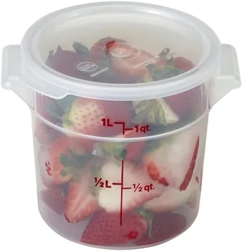 Vista 3 de Cambro (RFS2PP190) Contenedor redondo de polipropileno para almacenamiento de alimentos de 2 cuartos - Camwear