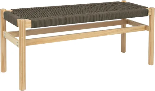 Vista 10 de Main + Mesa Fernway Taburete de madera maciza y cuerda tejida, color verde musgo Verde salvia
