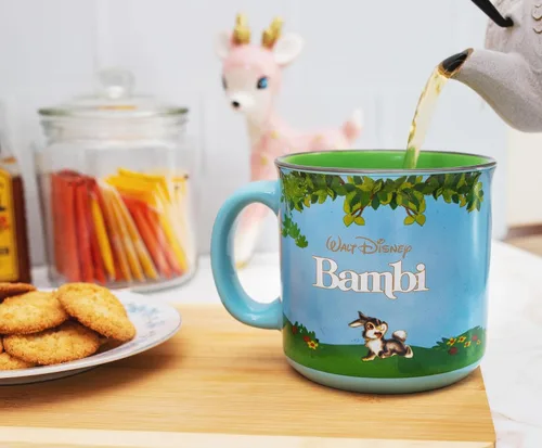 Vista 5 de Disney Bambi Meadow Scene - Taza de café de viaje sin BPA para café expreso, cafeína, cacao, esencial para el hogar y la cocina, bonitos regalos