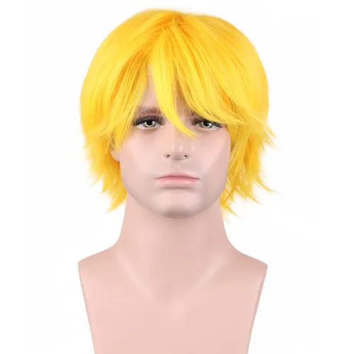 Vista 15 de RightOn Peluca marrón corta para disfraz, pelucas cortas marrones para hombre y mujer, fiesta de cosplay