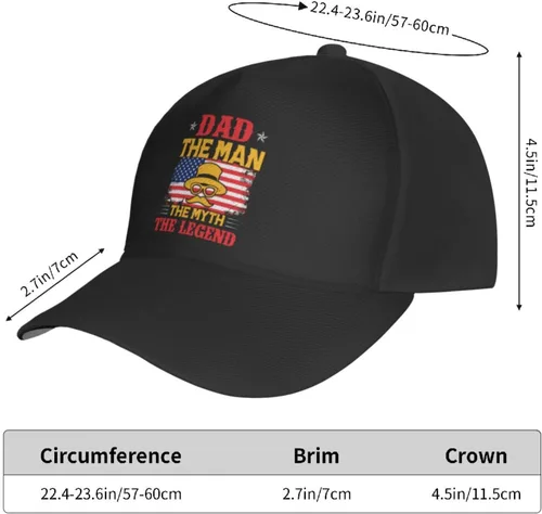 Vista 5 de LIFANGMI Dad The Man The Myth The Legend Baseball Cap for Men Women Breathable Baseball Caps Casual Outdoor Hat Adjustable Trucker Hats Dad Cap Black