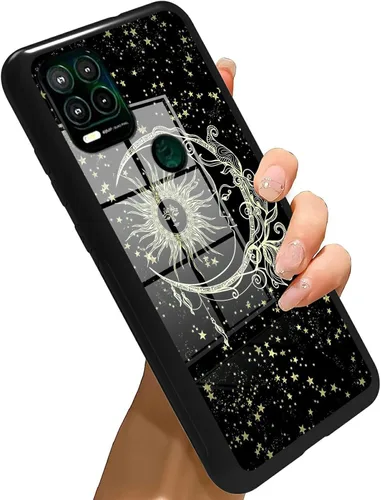 Vista 360 de Funda para Motorola Moto G Stylus 5G 2021 de vidrio templado, funda negra con diseño de mujer negra africana para mujeres y hombres, antiarañazos, a