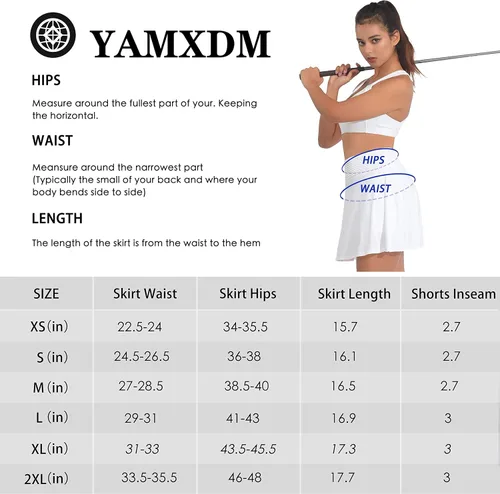 Vista 6 de YAMXDM Faldas de tenis para mujer con bolsillos integrados, faldas activas de golf para deportes, gimnasio, entrenamiento y uso diario casual
