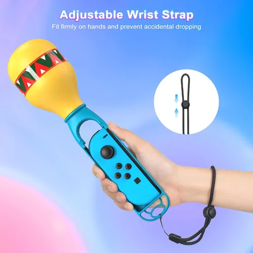 Vista 4 de Fastsnail Sand Hammer Hand Grip for Nintendo SwitchSwitch OLED, Game Controller Grips with Wrist Straps and Sticker for Switch Joycon, Detachable