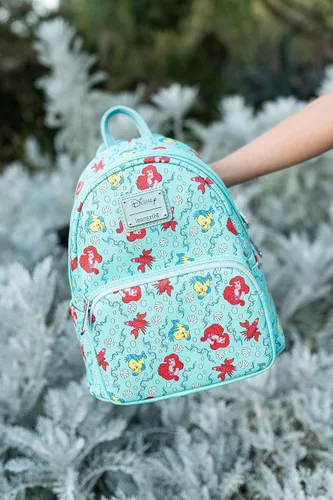 Vista 6 de Loungefly x Disney Little Mermaid Ariel Flounder y Sebastian AOP Mochila Varios