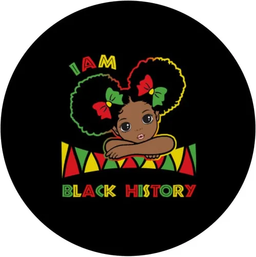 Vista 3 de I am Black History Little Girl Afro Love African PopSockets estándar PopGrip americano