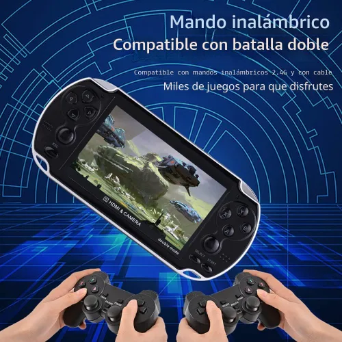 Vista 4 de DREAMHAX X7 Plus Consola de Juegos Portátil, Precargada con 10000 Juegos, Videojuegos Portátiles Compatible con Salida HDMI y Doble Jugador