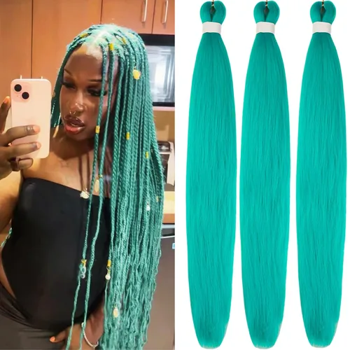 Vista 59 de Cabello trenzado para niños preestirado de 16 pulgadas, color negro para niños, trenzas sin nudos