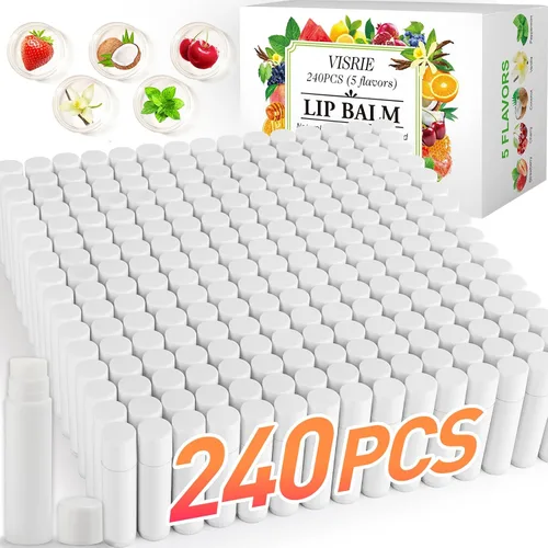 Vista 11 de VISRIE Paquete de 60 Bálsamos Labiales Sin Etiquetar, Bálsamo Labial Natural a Granel Tubo en Blanco, Bálsamos Labiales Personalizados