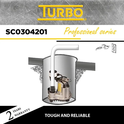 Vista 7 de Turbo Bomba sumergible de sumidero de hierro fundido 1/2HP con interruptor vertical