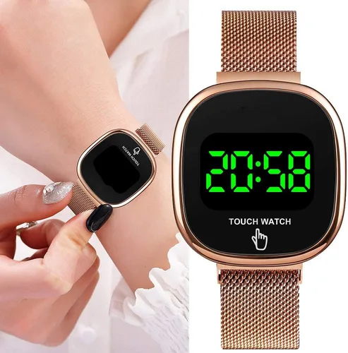 Vista 4 de Hombre1589 - Reloj digital con pantalla táctil, de acero inoxidable, resistente al agua, resistente al agua
