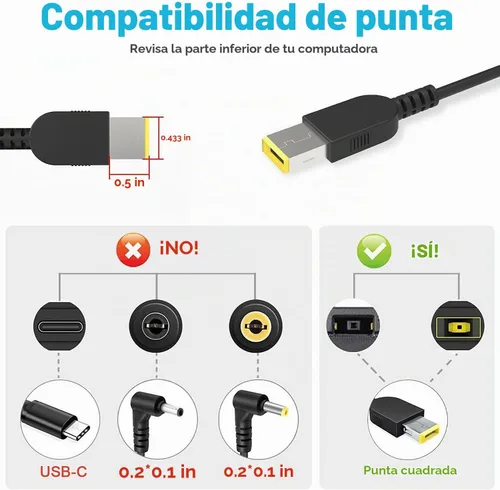 Vista 2 de Cargador adaptador de CA para Lenovo G40-30, G40-45, G40-70, G40-229.7 ft