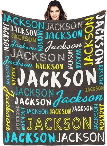 Vista 43 de Manta personalizada con nombre, manta personalizada con nombre y texto para adultos, niños, cumpleaños, Navidad, Día de la Madre, Padre, Día de San