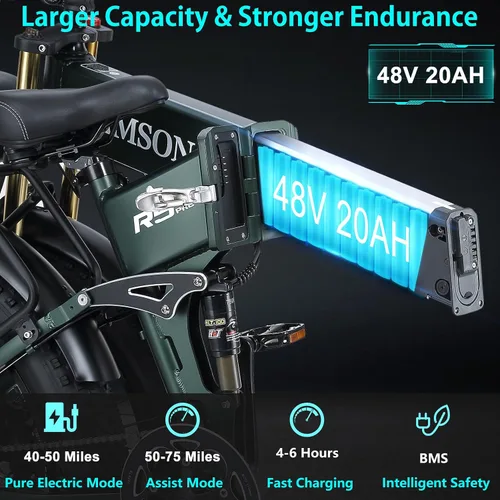 Vista 3 de 2026 AWD Electric Bike for Adults Dual Motor 5000W/3000W/1500W Peak 40MPH/32MPH Fast Ebike, Up to 70 /90 /160 Miles Long Range, 26" Full Suspension
