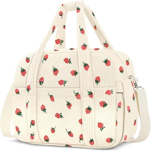 Vista 22 de KUBYA Lonchera de Pana Bolsa de Almuerzo para Mujeres y Hombres, Linda Fresa Pequeña Aislada Reutilizable Trabajo A Prueba de Fugas Simple Loncheras