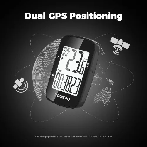 Vista 2 de COOSPO BC26 Cycling Computer for Road Bikes, Wireless GPS Bike Computer for Entry Level Rider, GPS Bicycle Speedometer Odometer Wireless Cycling