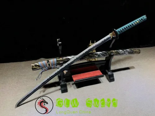 Vista 7 de Espada GLW 41 "Real Spring Steel Katana Full Tang Japón Samurai Espada Sharp Blade hecho a mano