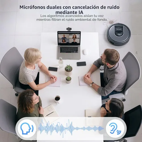Vista 4 de Acer Cámara web A640 4K con micrófono de cancelación de ruido AI