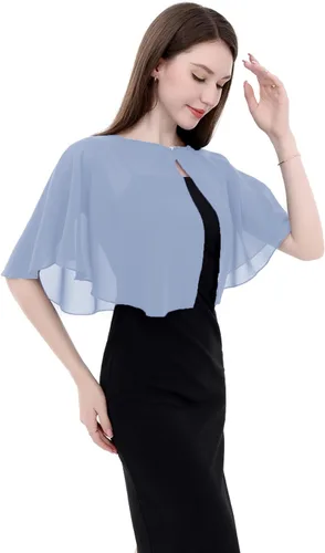 Vista 3 de Capelets de encaje de gasa suave para mujer, chales y envolturas para vestido de noche, boda, capa Bole