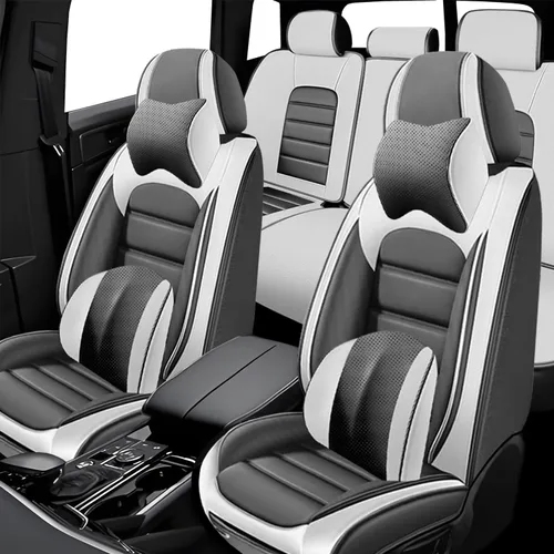 Vista 17 de 5 fundas de asiento para Mazda2 2011-2023, fundas de asiento de automóvil de cuero, impermeables, suaves, cómodas fundas de asiento de automóvil