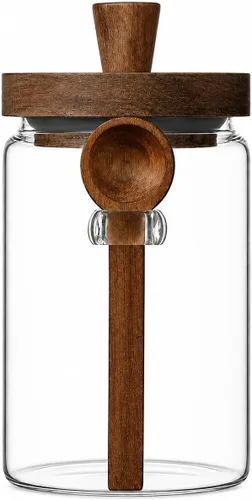 Vista 17 de ANSQU Tarro de vidrio con cuchara, tarro de café de 13.5 oz