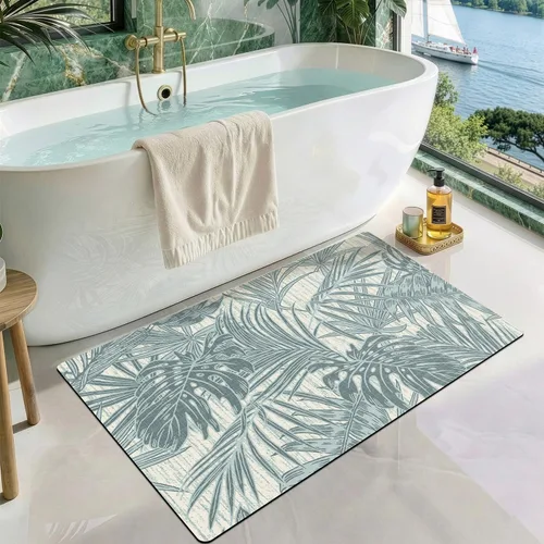 Vista 14 de LUMI Tapetes de baño ultra delgados, superabsorbentes, de secado rápido, antideslizantes, para debajo de la puerta, bañera, lavabo y ducha, 17 x 30