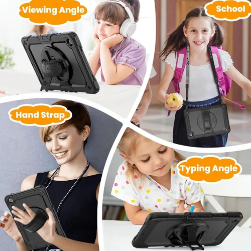 Vista 5 de SEYMAC stock Funda para Samsung Galaxy Tab A8 de 10.5 pulgadas, funda de protección contra caídas de cuerpo completo con protector de pantalla