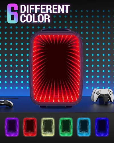 Vista 3 de FANSEXPERT Mini nevera, refrigerador pequeño de 4 litros/6 latas con luz LED regulable, mini enfriador y calentador portátil de CA/CC, refrigerador