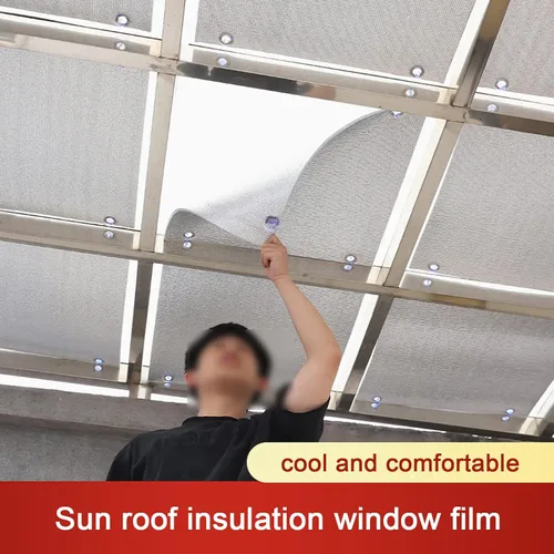 Vista 2 de Película de vidrio opaca total para habitación, protector de aislamiento térmico de papel de aluminio, control de calor, tinte anti UV, película