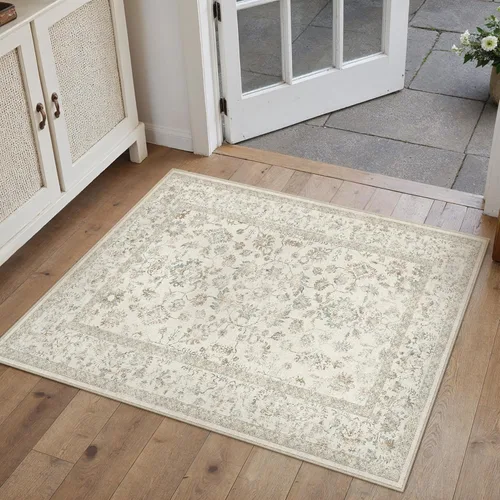 Vista 99 de PureCozy Alfombra de área beige de 2 x 3 pulgadas, lavable, vintage, pequeña, para entrada, cocina, suave, retro, floral, de pelo bajo, tapete