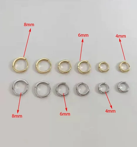 Vista 4 de Aretes de aro pequeños minimalistas para mujeres y niñas, plata de ley 925, pulido dorado, mini arracadas para cartílago, hélix, envoltura fina