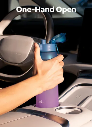 Vista 6 de Opard Botella de agua de plástico de 30 onzas apta para lavavajillas, tapa abatible a prueba de fugas, Tritan sin BPA, botella de agua deportiva