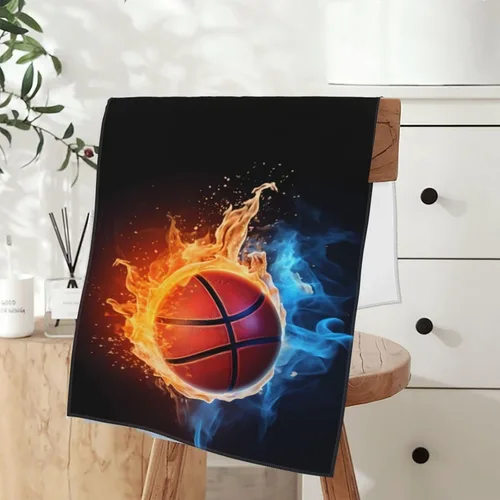 Vista 5 de Toallas suaves para los dedos, toalla de mano de fuego y agua para regalo durante todas las estaciones, 12 x 27.5 pulgadas