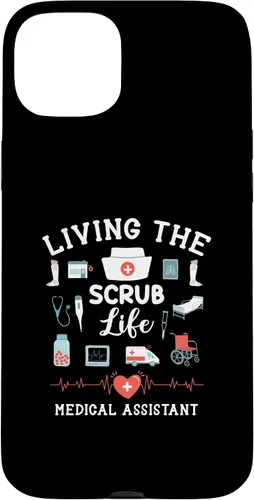 Vista 9 de Carcasa para iPhone 16 Living The Scrub Life Medical Assistant Nurse