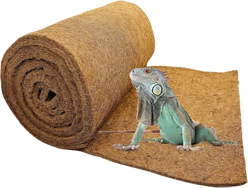 Vista 10 de Hamiledyi Alfombra de reptil de 78.7 x 11.8 pulgadas, sustrato de fibra de coco, gran ropa de cama de serpiente, tapete de rollo de forro de coco