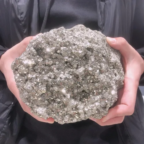 Vista 5 de Para 1 pieza de piedra de cristal de pirita natural irregular de cuarzo de larón áspero para enseñanza de espécimen de gema de pirita, piedras